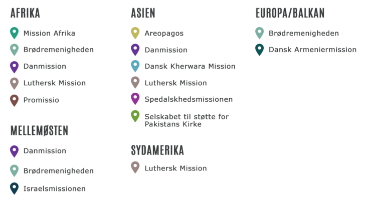 Oversigt - Danske missionsselskabers fokusområder i dag